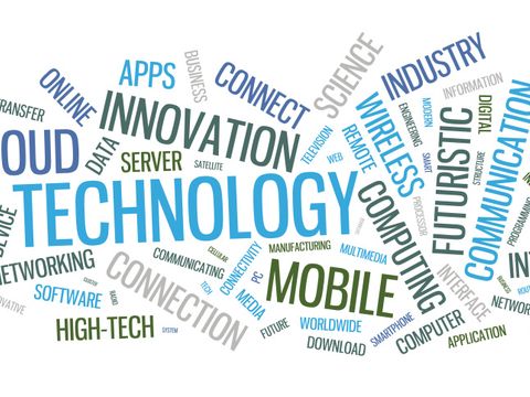 Technology word cloud illustration