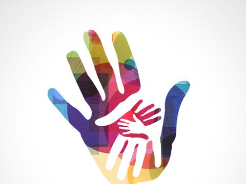 Bunte Hand