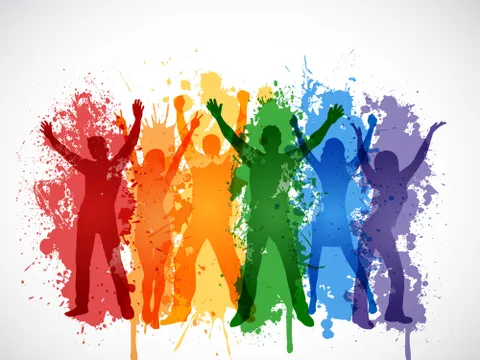 Menschliche Silhouetten in bunten Farben