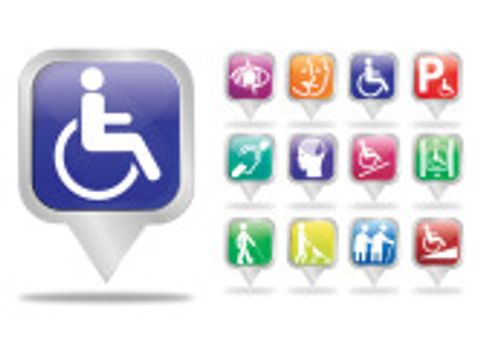 Symbole rund um die Themen Behinderung und Barrierefreiheit