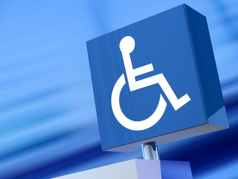Internationales Zeichen für Zugangsmöglichkeit für behinderte Menschen