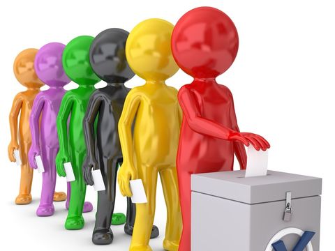 Anstehen an der Wahlurne