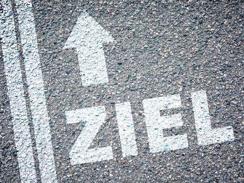 Ziel auf Asphalt