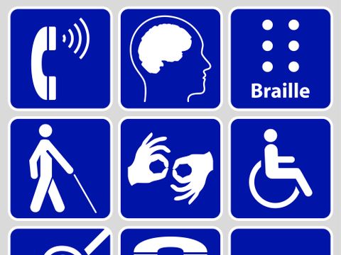 Symbole und Zeichen zur Barrierefreiheit