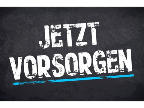 Kreidetafel mit Stempel und Jetzt vorsorgen