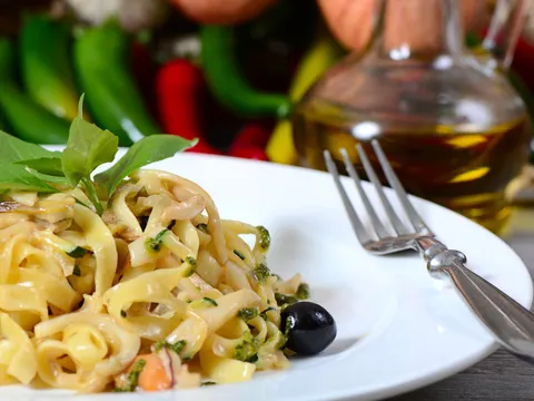Pasta auf Teller