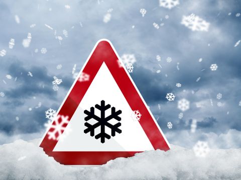 Schild mit Schneeflocke