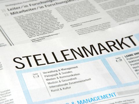 Stellenmarkt-Teil einer Tageszeitung