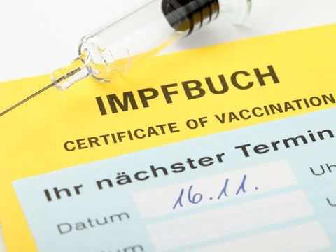 Impfbuch und Spritze