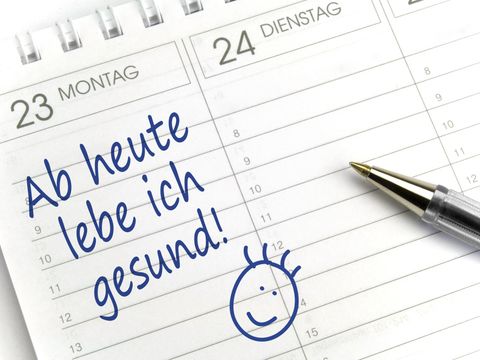 Schriftzug Ab heute lebe ich gesund