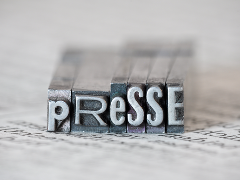 Darstellung des Wortes "Presse" aus Bleisatzlettern