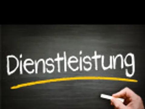 Tafel mit dem Schriftzug Dienstleistung