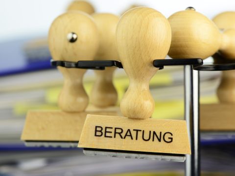 Stempel mit der Aufschrift Beratung