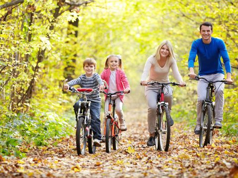 Fahrrad fahrende Familie