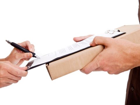 Paket unterschreiben
