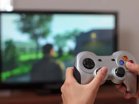 #44255838 - Playing video game