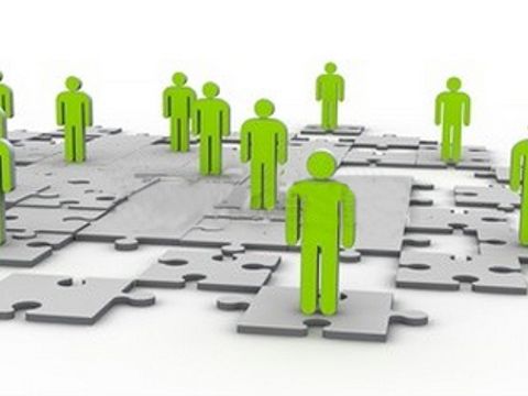 Personen auf Puzzle