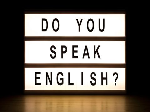 Do you speak English light box sign board