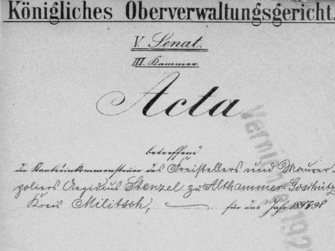 Aktendeckel des Preussischen OVG