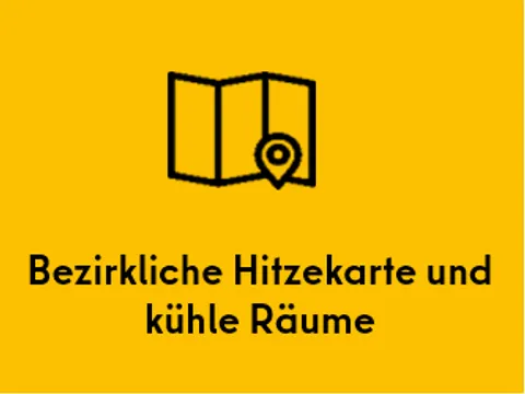 Bezirkliche Hitzekarte und kühle Räume