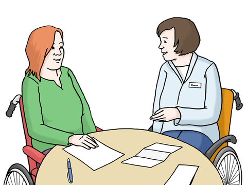 Illustration eines Beratungsgesprächs