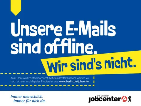 E-Mails sind offline, bitte jobcenter.digital benutzen