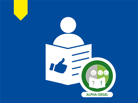 Piktogramm Alpha-Siegel - Blau