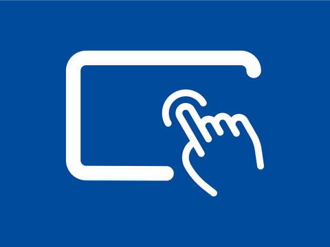 Tablet mit Finger