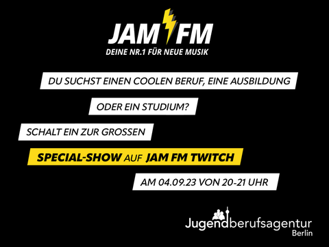 Career Talk am 04.09.2023 auf JAM FM TWICTCH