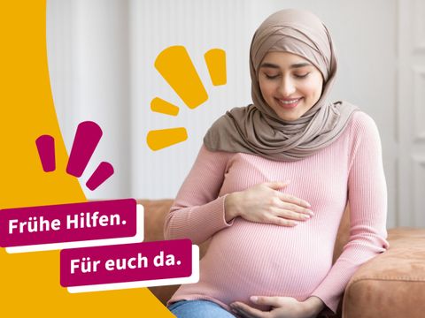 Frühe Hilfen. Für Euch da. Schwangere Frau