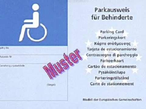 Muster eines EU-Euparkausweises
