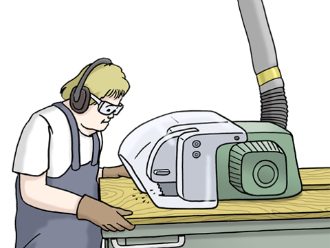 Mann an Werkbank