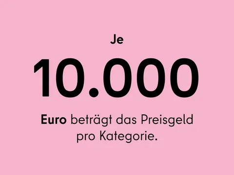 Je 10.000 Euro beträgt das Preisgeld pro Kategorie.