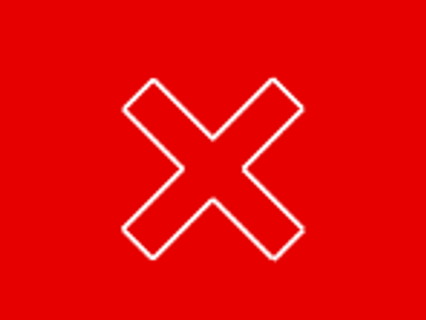 Rotes Quadrat mit einem X, für "Badeverbot"