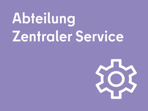 Abteilung Zentraler Service mit Zahnrad Icon