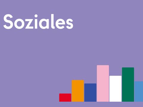 Text Soziales mit einem Balkendiagramm