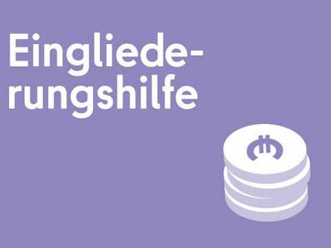 Eingliederungshilfe und ein Münzhaufen