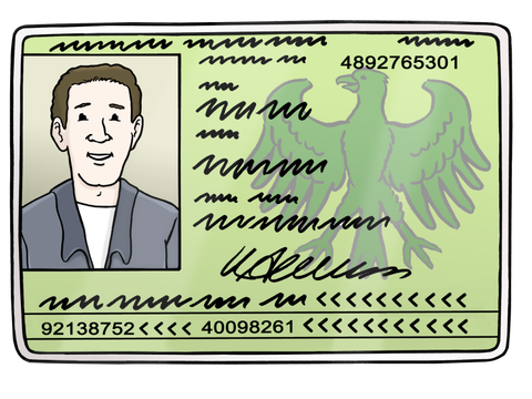 Illustration eines Personalausweises