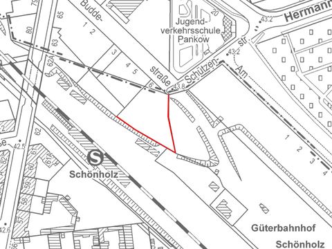 Mauerverlauf an der Buddestraße (Bild: Senatsverwaltung für Stadtentwicklung)