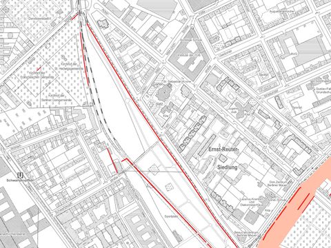 Mauerverlauf am Nordbahnhof (Bild: Senatsverwaltung für Stadtentwicklung)