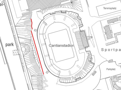Mauerverlauf am Mauerpark (Bild: Senatsverwaltung für Stadtentwicklung)