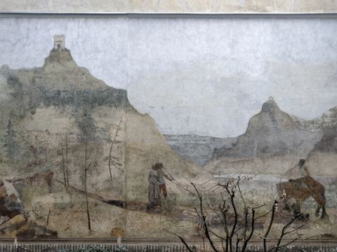 Restauriertes Wandbild in der Fichtestraße 2