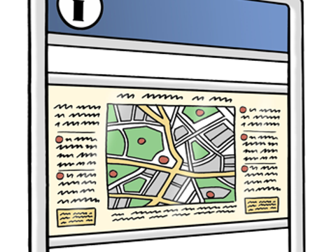 Tafel mit Informationen