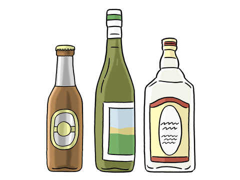 Flaschen mit Alkohol