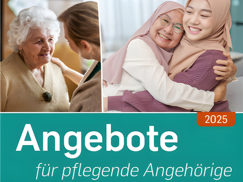 Titelseite der Broschüre Angebote für pflegende Angehörige 2025