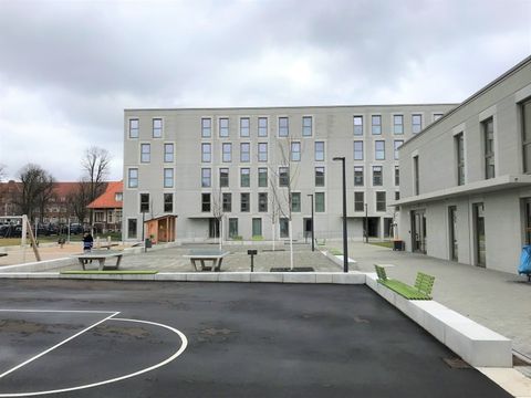 Außenansicht der Gemeinschaftsunterkunft Lindenberger Weg (MUF)