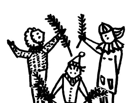 LokalBau Figuren mit Tannenzweigen