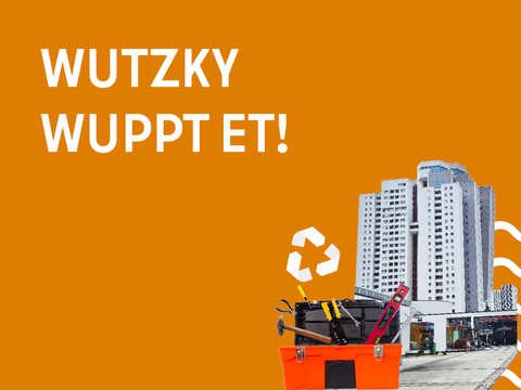 Bild des Mittendrin Gewinnerprojekts Kreisler e.V. Wutzky wuppt et! mit Gebäuden und Werkzeugkoffer