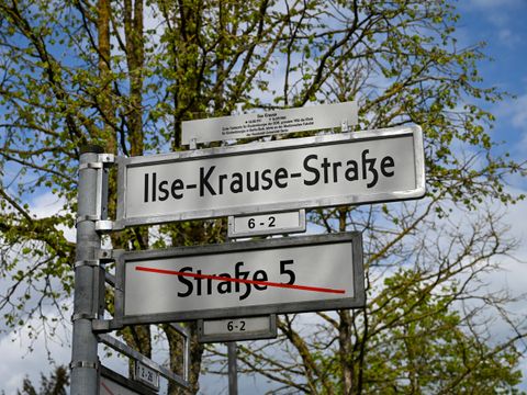 Die ehemalige Nummernstraße 5 in Buch trägt nun den Namen Ilse-Krause-Straße.