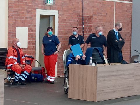 Aufnahme aus dem Gerichtsprozess gegen Josef S. vor dem Landgericht Neuruppin (Bild: © Lisa Steger)